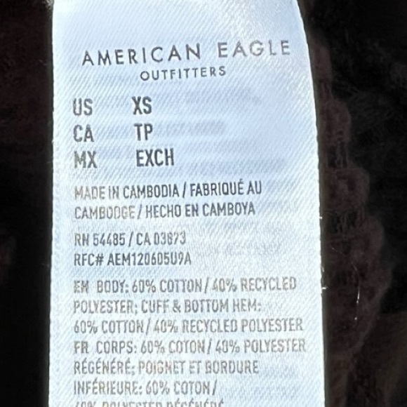 🌻 American Eagle Big Hug V-Neck Waffle Sweatshirt Size XS - Picture 7 of 7